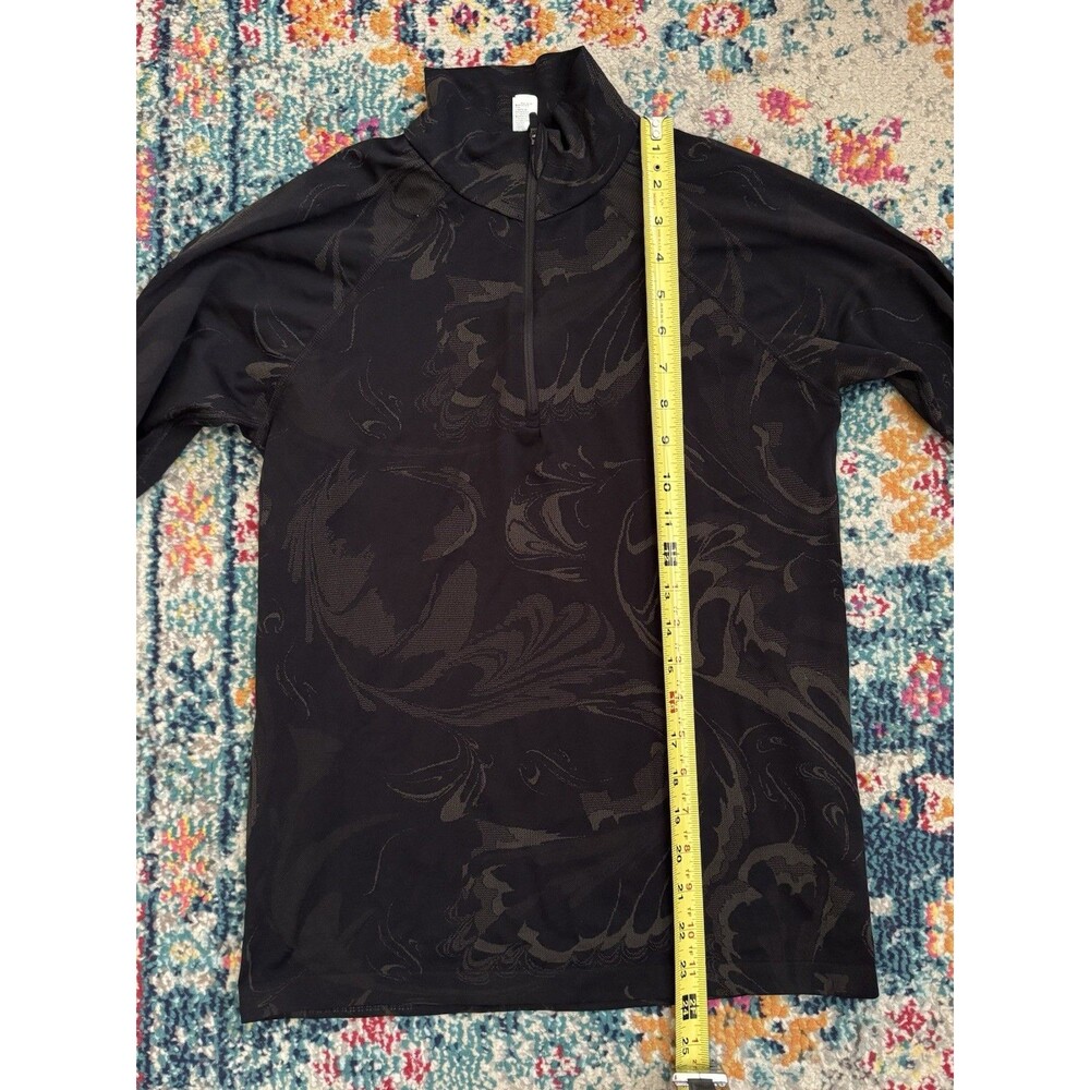 Athleta Momentum Seamless 1/2 Zip Top Black Swirl Pattern Women’s M - Picture 6 of 7